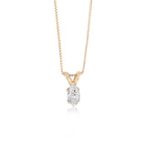 1/5 Carat Diamond Solitaire Pendant in 14ct Yellow Gold on 46cm Chain