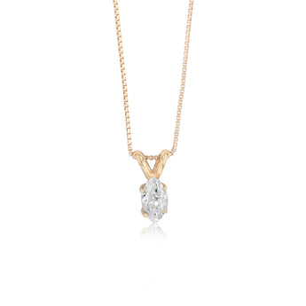 1/5 Carat Diamond Solitaire Pendant in 14ct Yellow Gold on 46cm Chain