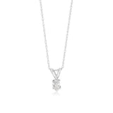 1/10 Carat Diamond Solitaire Pendant in 14ct White Gold on 46cm Chain