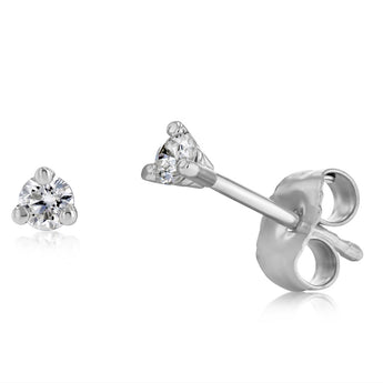 1/10 Carat Diamond Solitaire Stud Earrings in 14ct White Gold