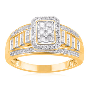 1/2 Carat Diamond Ring in 9ct Yellow Gold