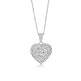 1 Carat Diamond Heart Pendant in 9ct White Gold