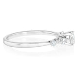 0.68 Carat Diamond Ring with Oval Cut Centre Diamond Surrounded by Brilliant and Marquise Diamonds in 14ct White Gold
