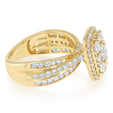 1.95 Carat Diamond Cluster Ring in 10ct Yellow Gold