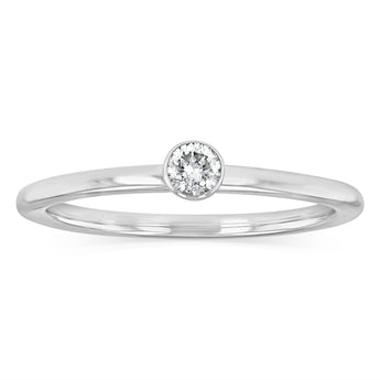 1/10 Carat Diamond Solitaire Ring in 10ct White Gold