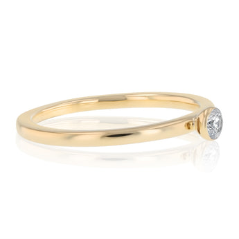 1/10 Carat Diamond Solitaire Ring in 10ct Yellow Gold