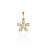 Diamond Flower Pendant in 9ct Yellow Gold