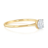 3/4 Carat Diamond Solitaire Ring in 9ct Yellow Gold