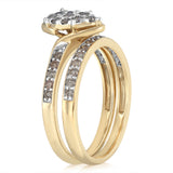 0.70 Carat Diamond Bridal Set Ring in 9ct Yellow Gold