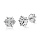 1/10 Carat Diamond Stud Earrings in Sterling Silver