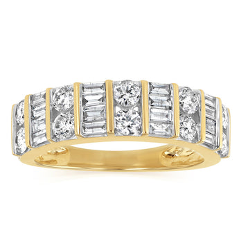 1 Carat Diamond Ring in 9ct Yellow Gold