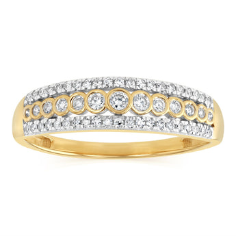 1/3 Carat Diamond Ring in 9ct Yellow Gold