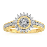 1/4 Carat Diamond Ring in 9ct Yellow Gold