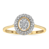 1/6 Carat Diamond Halo Ring in 9ct Yellow Gold