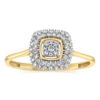 1/6 Carat Diamond Ring in 9ct Yellow Gold