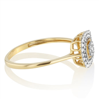 1/6 Carat Diamond Ring in 9ct Yellow Gold