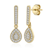 1/6 Carat Diamond Drop Earrings in 9ct Yellow Gold