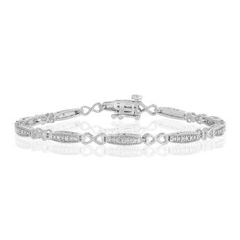 Diamond Infinite Love  Bracelet in Sterling Silver