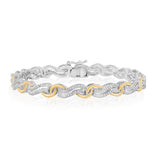 1/5 Carat Diamond Bracelet in Gold Plated Sterling Silver
