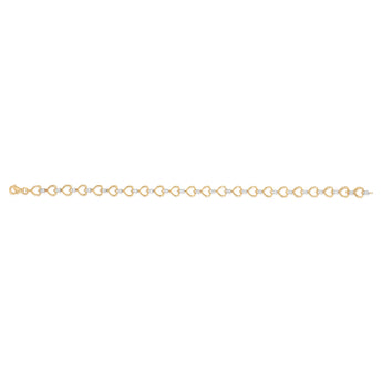1/10 Carat Diamond Heart 18cm Bracelet in Gold Plated Sterling Silver