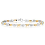 1/10 Carat Diamond 18.5cm Bracelet in Gold Plated Sterling Silver