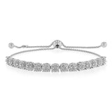 Diamond Bolo Bracelet in Sterling Silver