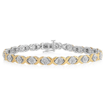1/6 Carat Diamond 19.5cm Bracelet in Gold Plated Sterling Silver