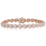 1/5 Carat Diamond Bracelet in Rose Gold Plated Sterling Silver