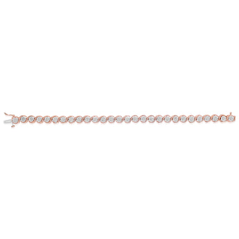 1/5 Carat Diamond Bracelet in Rose Gold Plated Sterling Silver