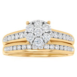 3/4 Carat Diamond Bridal Set Ring in 9ct Yellow Gold