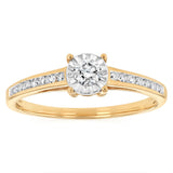 1/4 Carat Diamond Ring in 9ct Yellow Gold