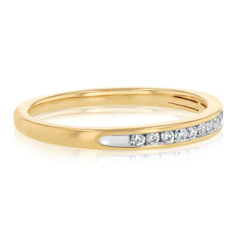 1/10 Carat Diamond Eternity Straight Ring in 9ct Yellow Gold