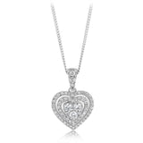 3/4 Carat Diamond Heart Pendant in 9ct White Gold