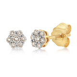 1/6 Carat Diamond Stud Earrings in 9ct Yellow Gold