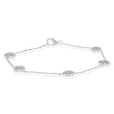 1/4 Carat Diamond Clover Bracelet in Stirling Plated