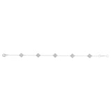 1/4 Carat Diamond Clover Bracelet in Stirling Plated