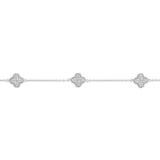 1/4 Carat Diamond Clover Bracelet in Stirling Plated