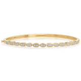 Diamond Bangle in Gold Plated Silver