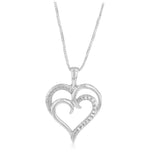 Diamond Heart Pendant on 46cm Chain in Sterling Silver