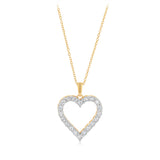 1/4 Carat Diamond Heart Pendant on 46cm Chain in Gold Plated Sterling Silver