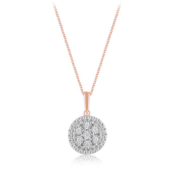 Diamond Pendant in Rose Gold Plated Sterling Silver on 45cm Chain