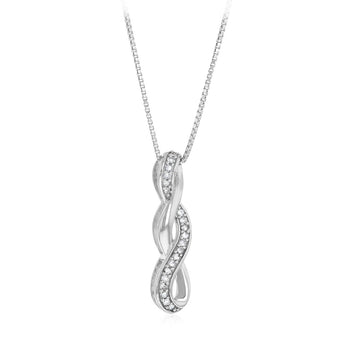 Diamond Pendant on 46cm Chain in Sterling Silver