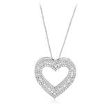 0.95 Carat Diamond Heart Pendant in Sterling Silver