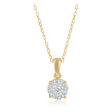Diamond Pendant on 45cm Chain in Gold Plated Sterling Silver