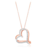 1/5 Carat Diamond Heart Pendant on 46cm Chain in Rose Gold Plated Sterling Silver