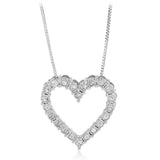1/4 Carat Diamond Heart Pendant on 45cm Chain in Sterling Silver