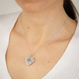 1/5 Carat Diamond Heart LLocket Pendant on 46cm Chain in Sterling Silver