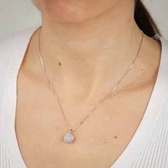 Diamond Pendant in Sterling Silver