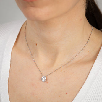 1/10 Carat Diamond Oval Pendant on 40cm Chain in Sterling Silver