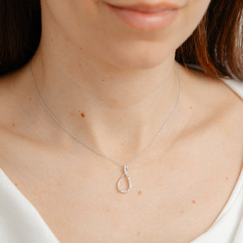 Diamond Pendant on 46cm Chain in Sterling Silver